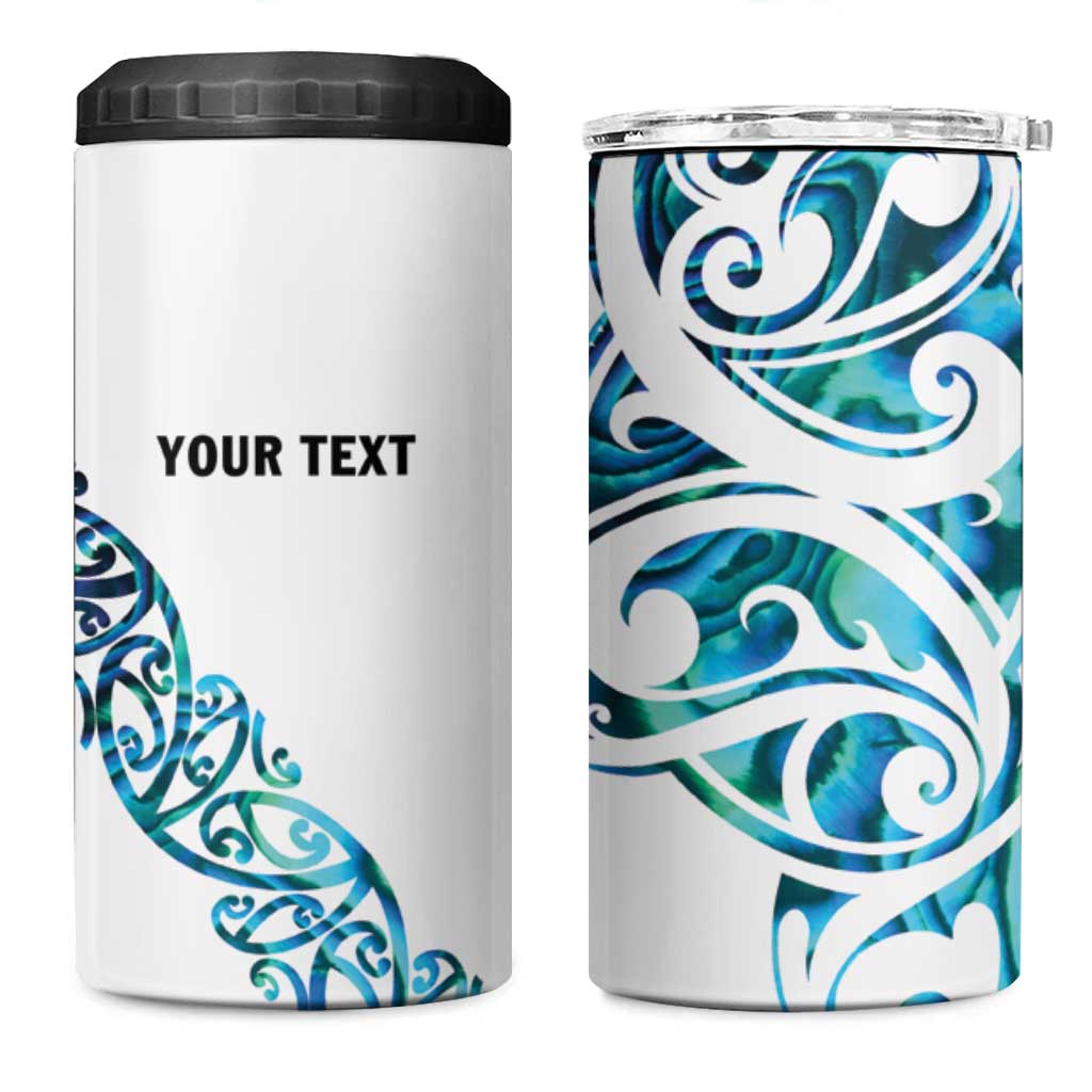All White Maori Tribal Tattoo Personalised 4 in 1 Can Cooler Tumbler Polynesian Style LT9 One Size: 16 oz White - Polynesian Pride