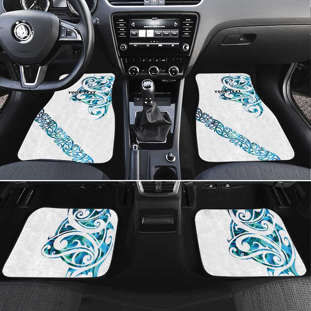 All White Maori Tribal Tattoo Personalised Car Mats Polynesian Style LT9 Set 4pcs White - Polynesian Pride