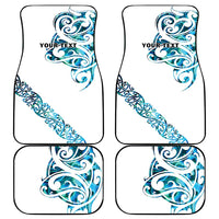 All White Maori Tribal Tattoo Personalised Car Mats Polynesian Style LT9 - Polynesian Pride