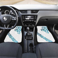 All White Maori Tribal Tattoo Personalised Car Mats Polynesian Style LT9 Set 2pcs - Front White - Polynesian Pride