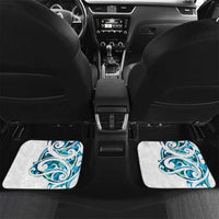 All White Maori Tribal Tattoo Personalised Car Mats Polynesian Style LT9 Set 2pcs - Back White - Polynesian Pride