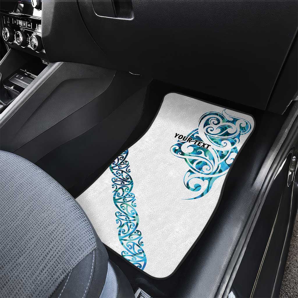 All White Maori Tribal Tattoo Personalised Car Mats Polynesian Style LT9 - Polynesian Pride