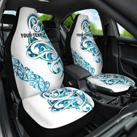 All White Maori Tribal Tattoo Personalised Car Seat Cover Polynesian Style