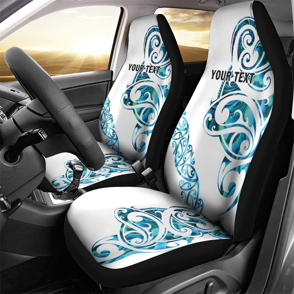 All White Maori Tribal Tattoo Personalised Car Seat Cover Polynesian Style