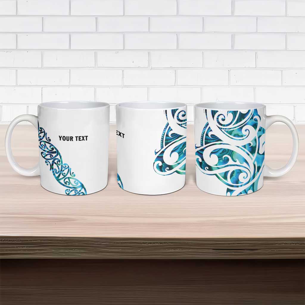 All White Maori Tribal Tattoo Personalised Ceramic Mug Polynesian Style - Polynesian Pride