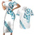 All White Maori Tribal Tattoo Personalised Couples Matching Short Sleeve Bodycon Dress and Hawaiian Shirt Polynesian Style