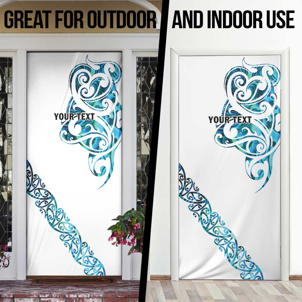 All White Maori Tribal Tattoo Personalised Door Cover Polynesian Style - Polynesian Pride