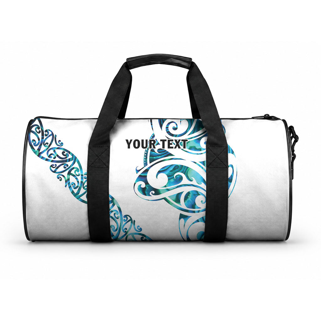 All White Maori Tribal Tattoo Personalised Duffle Bag Polynesian Style