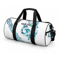 All White Maori Tribal Tattoo Personalised Duffle Bag Polynesian Style