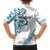 All White Maori Tribal Tattoo Personalised Family Matching Off The Shoulder Long Sleeve Dress and Hawaiian Shirt Polynesian Style