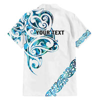 All White Maori Tribal Tattoo Personalised Family Matching Puletasi and Hawaiian Shirt Polynesian Style