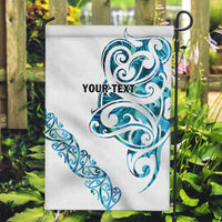 All White Maori Tribal Tattoo Personalised Garden Flag Polynesian Style
