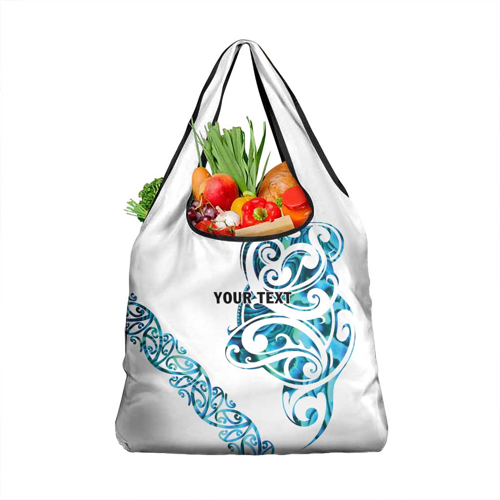 All White Maori Tribal Tattoo Personalised Grocery Bag Polynesian Style LT9 1-pack One Size White - Polynesian Pride