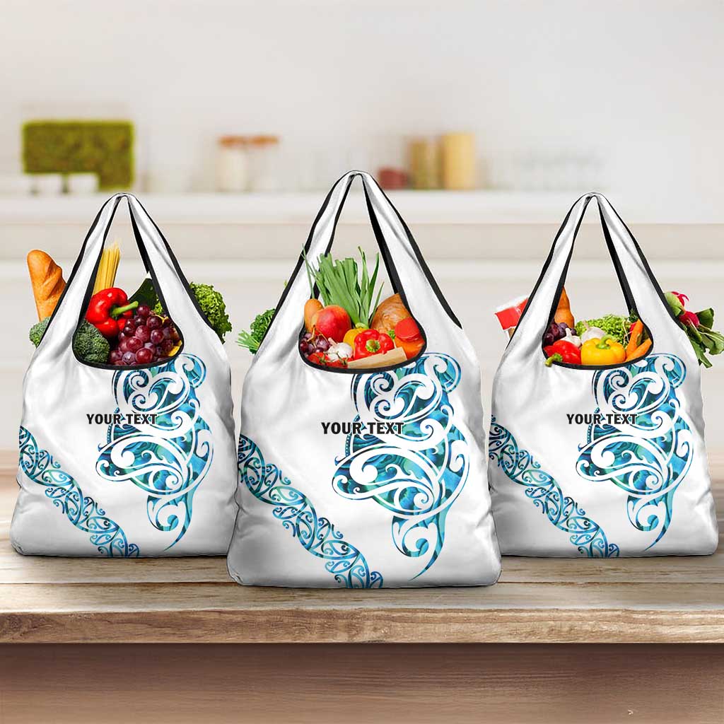All White Maori Tribal Tattoo Personalised Grocery Bag Polynesian Style LT9 3-pack One Size White - Polynesian Pride