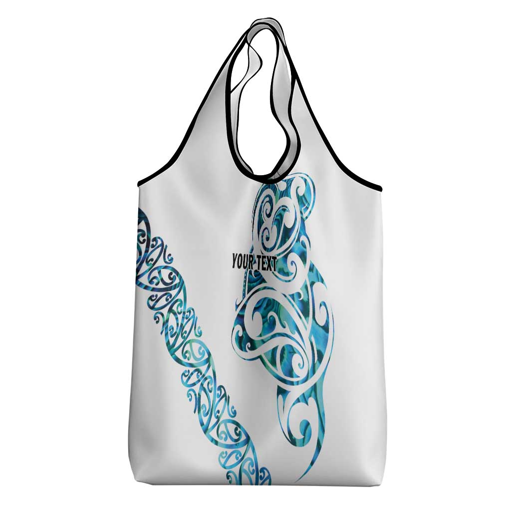 All White Maori Tribal Tattoo Personalised Grocery Bag Polynesian Style LT9 - Polynesian Pride
