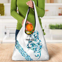 All White Maori Tribal Tattoo Personalised Grocery Bag Polynesian Style LT9 - Polynesian Pride