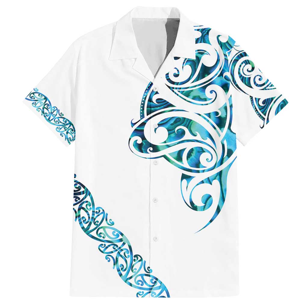 All White Maori Tribal Tattoo Personalised Hawaiian Shirt Polynesian Style