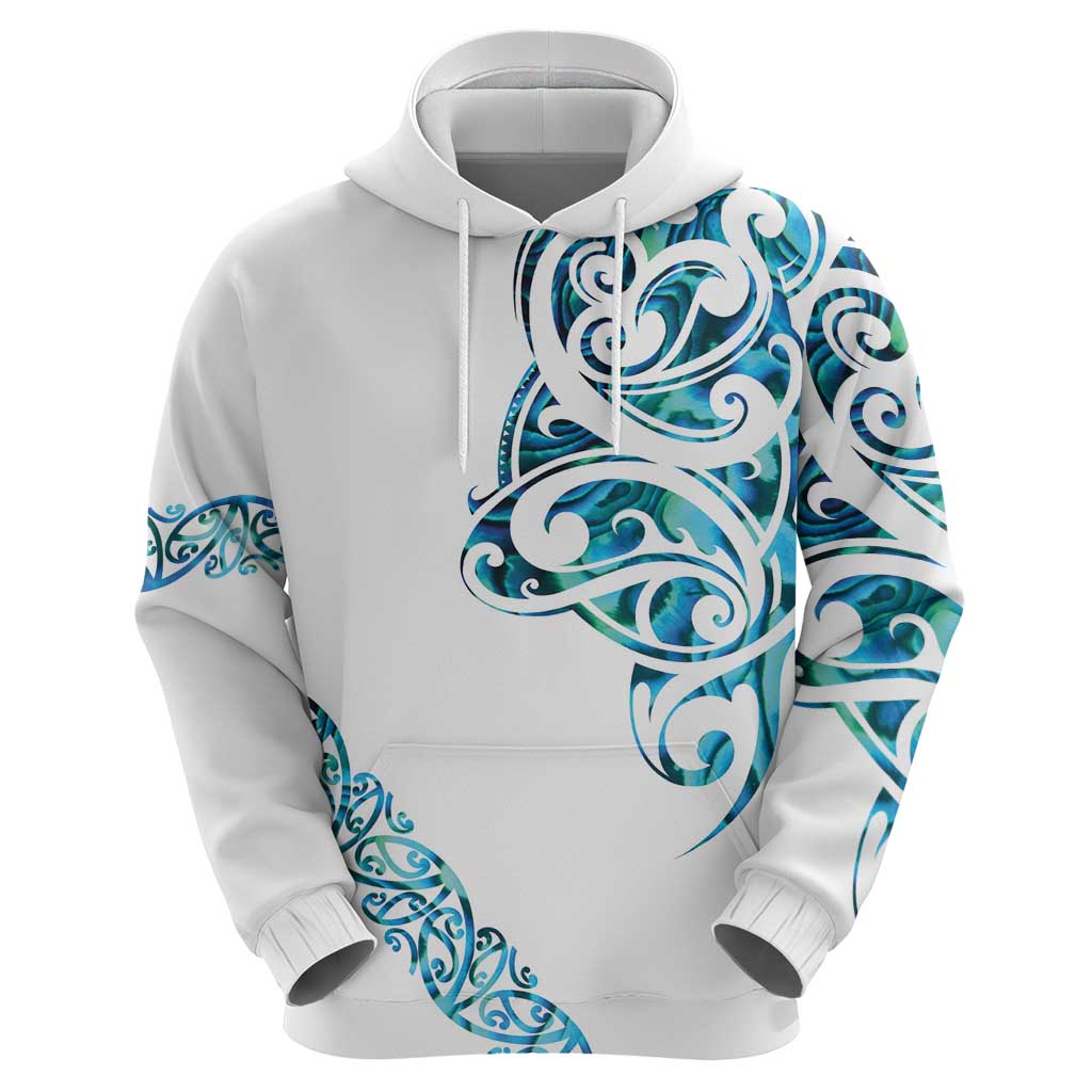 All White Maori Tribal Tattoo Personalised Hoodie Polynesian Style