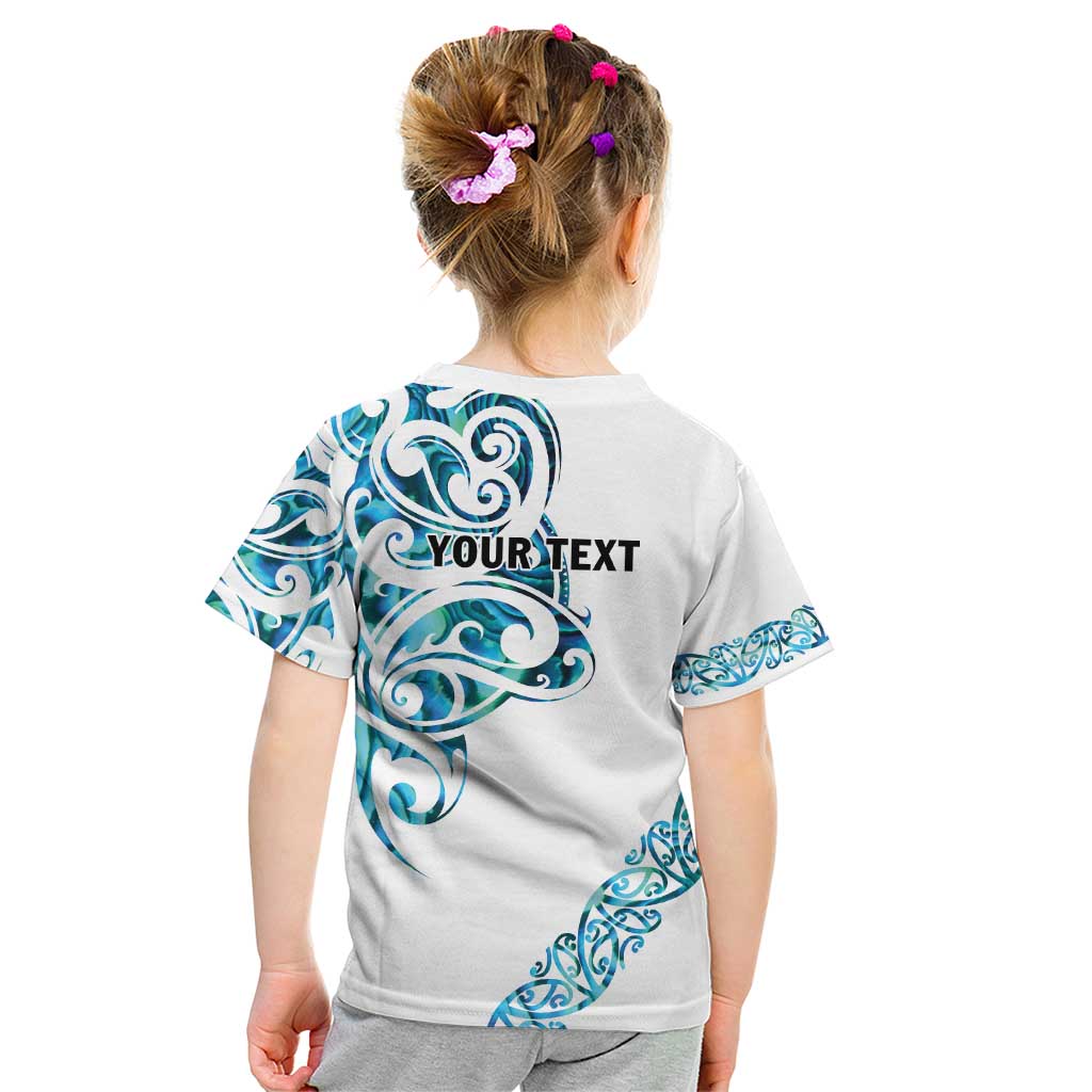 All White Maori Tribal Tattoo Personalised Kid T Shirt Polynesian Style LT9 - Polynesian Pride
