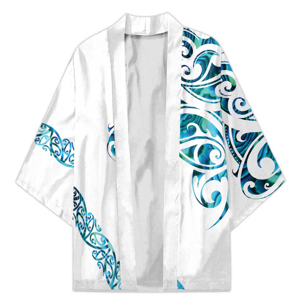 All White Maori Tribal Tattoo Personalised Kimono Polynesian Style - Polynesian Pride