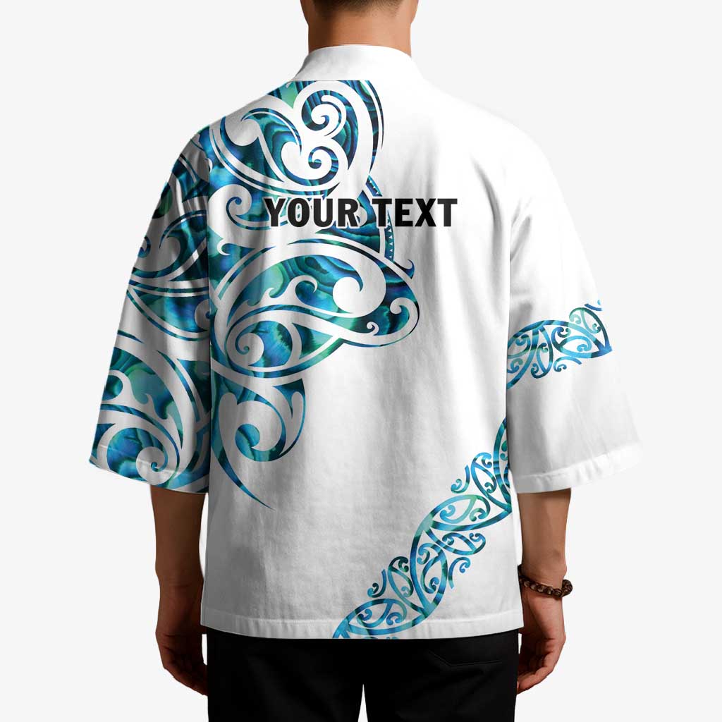 All White Maori Tribal Tattoo Personalised Kimono Polynesian Style - Polynesian Pride