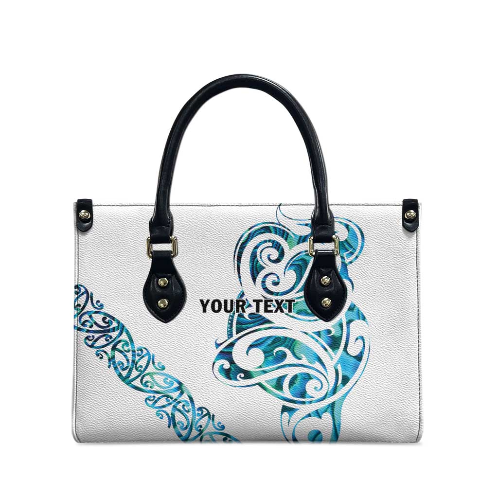 All White Maori Tribal Tattoo Personalised Leather Bag Polynesian Style - Polynesian Pride