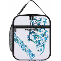 All White Maori Tribal Tattoo Personalised Lunch Bag Polynesian Style