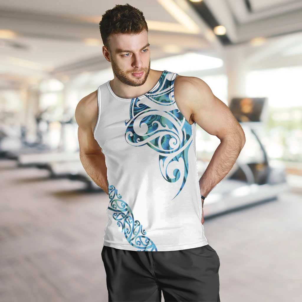 All White Maori Tribal Tattoo Personalised Men Tank Top Polynesian Style