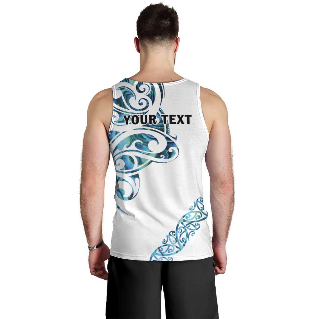 All White Maori Tribal Tattoo Personalised Men Tank Top Polynesian Style