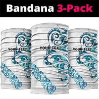 All White Maori Tribal Tattoo Personalised Neck Gaiter Polynesian Style - Polynesian Pride