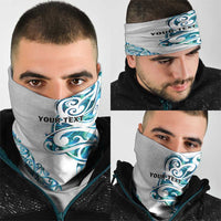 All White Maori Tribal Tattoo Personalised Neck Gaiter Polynesian Style - Polynesian Pride