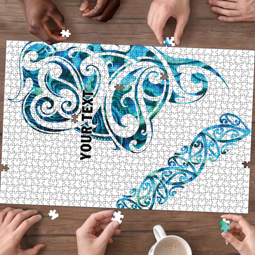 All White Maori Tribal Tattoo Personalised Puzzle Polynesian Style - Polynesian Pride