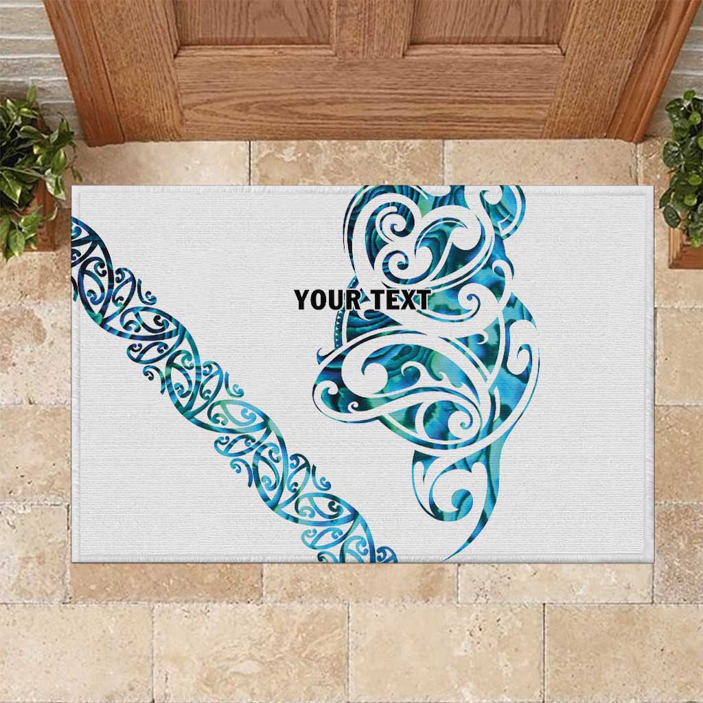 All White Maori Tribal Tattoo Personalised Rubber Doormat Polynesian Style LT9 White - Polynesian Pride