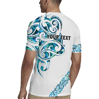 All White Maori Tribal Tattoo Personalised Rugby Jersey Polynesian Style LT9 - Polynesian Pride