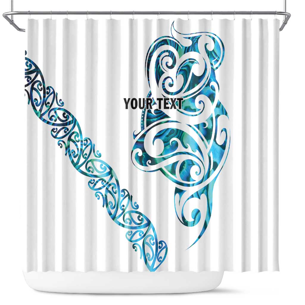 All White Maori Tribal Tattoo Personalised Shower Curtain Polynesian Style