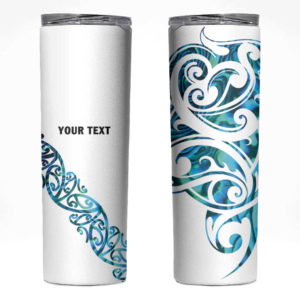All White Maori Tribal Tattoo Personalised Skinny Tumbler Polynesian Style LT9 White - Polynesian Pride
