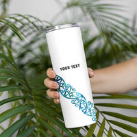 All White Maori Tribal Tattoo Personalised Skinny Tumbler Polynesian Style LT9 - Polynesian Pride