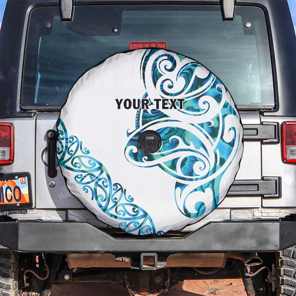 All White Maori Tribal Tattoo Personalised Spare Tire Cover Polynesian Style