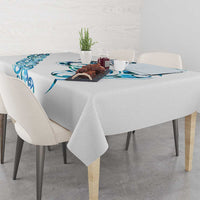 All White Maori Tribal Tattoo Personalised Tablecloth Polynesian Style LT9 - Polynesian Pride
