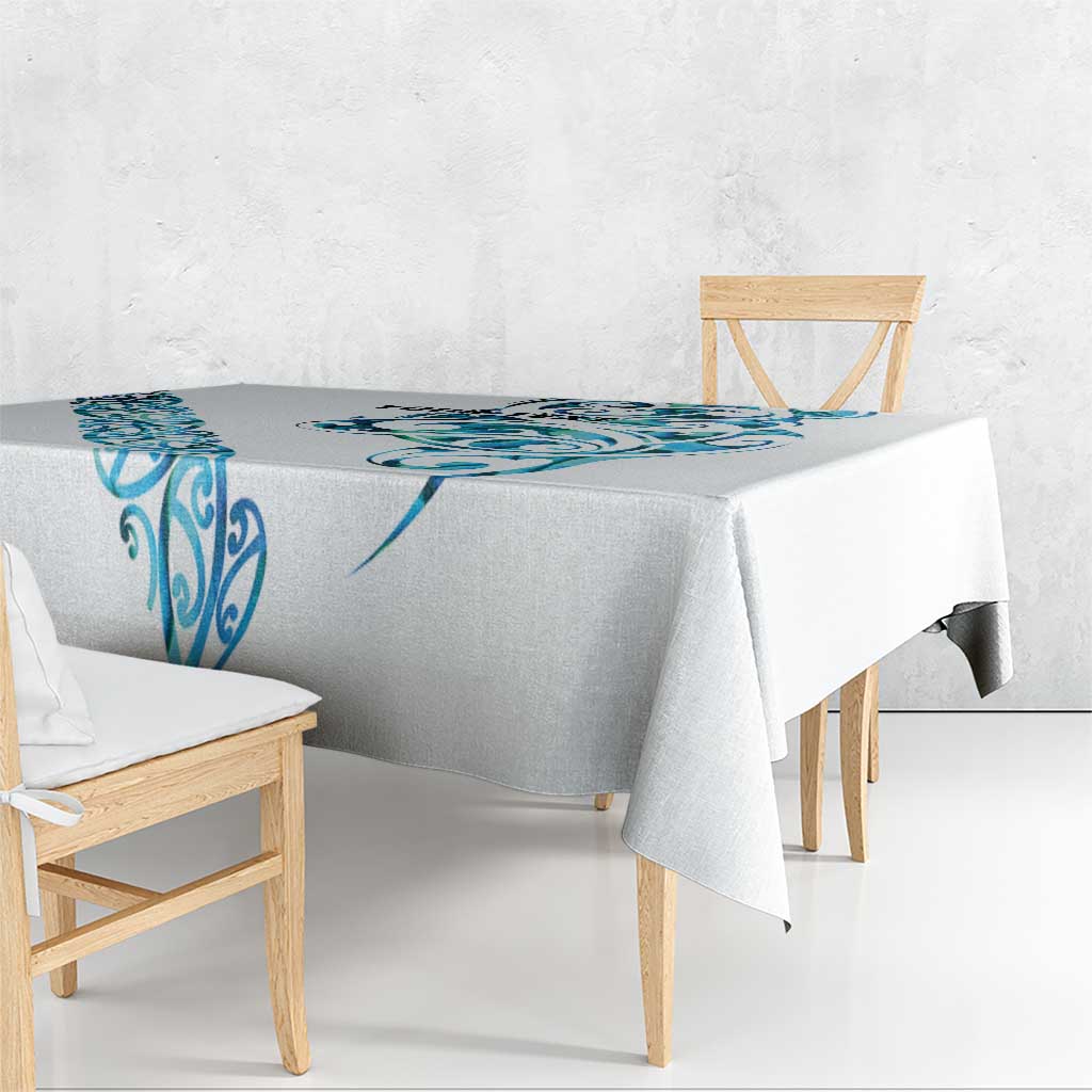 All White Maori Tribal Tattoo Personalised Tablecloth Polynesian Style LT9 - Polynesian Pride