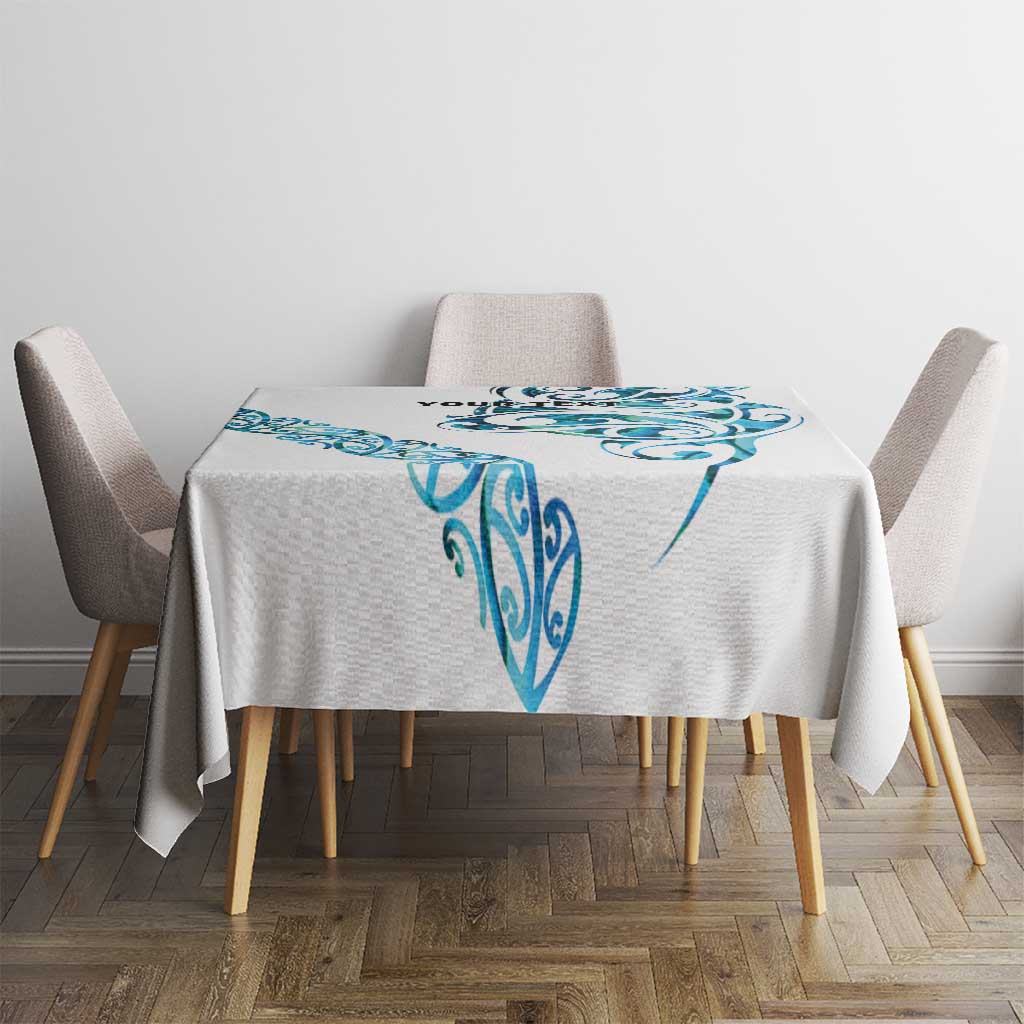 All White Maori Tribal Tattoo Personalised Tablecloth Polynesian Style LT9 - Polynesian Pride