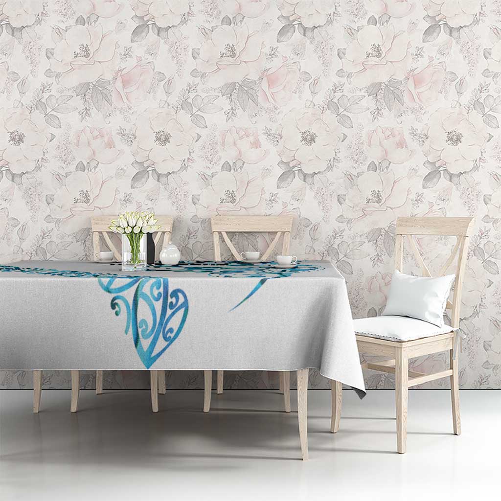 All White Maori Tribal Tattoo Personalised Tablecloth Polynesian Style LT9 - Polynesian Pride