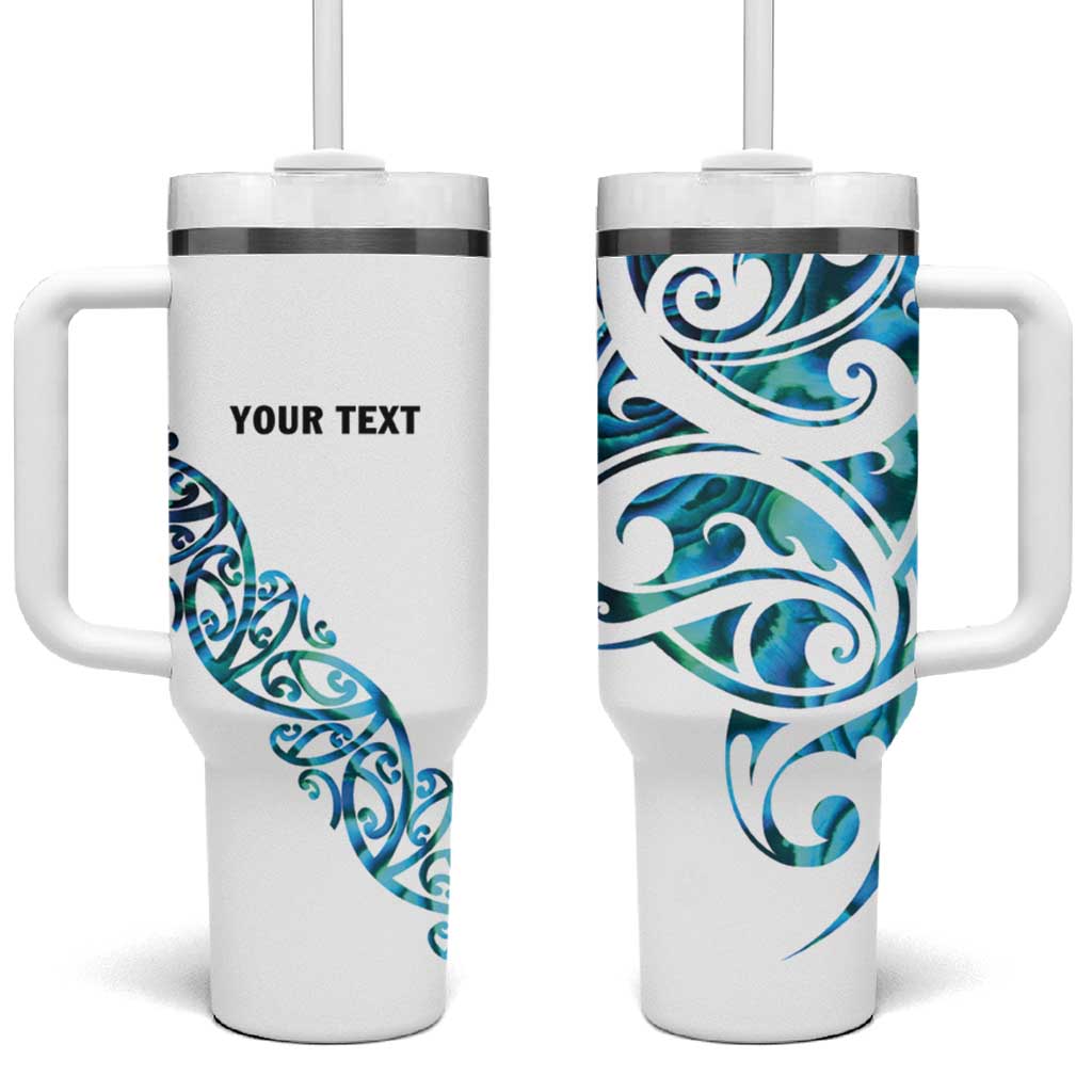 All White Maori Tribal Tattoo Personalised Tumbler With Handle Polynesian Style LT9 One Size: 40 oz White - Polynesian Pride