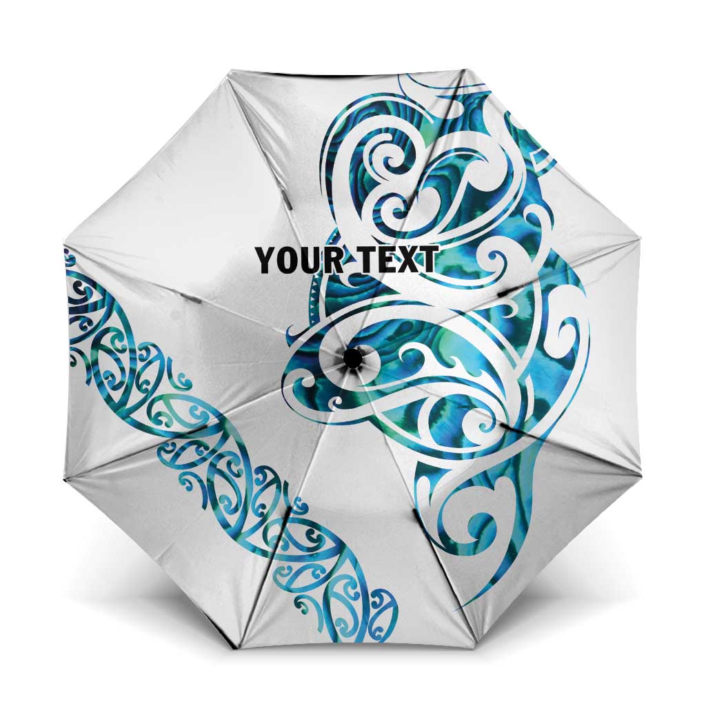 All White Maori Tribal Tattoo Personalised Umbrella Polynesian Style - Polynesian Pride