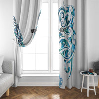 All White Maori Tribal Tattoo Personalised Window Curtain Polynesian Style LT9 - Polynesian Pride