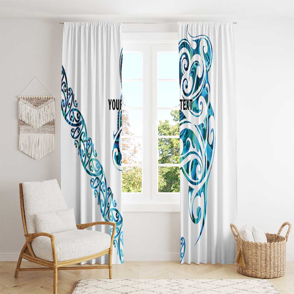 All White Maori Tribal Tattoo Personalised Window Curtain Polynesian Style LT9 - Polynesian Pride