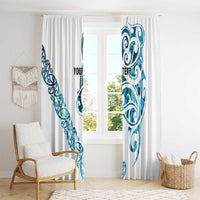 All White Maori Tribal Tattoo Personalised Window Curtain Polynesian Style LT9 - Polynesian Pride