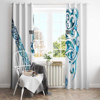 All White Maori Tribal Tattoo Personalised Window Curtain Polynesian Style LT9 - Polynesian Pride