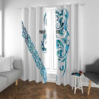 All White Maori Tribal Tattoo Personalised Window Curtain Polynesian Style LT9 With Grommets White - Polynesian Pride
