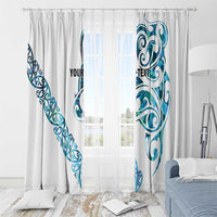 All White Maori Tribal Tattoo Personalised Window Curtain Polynesian Style LT9 - Polynesian Pride